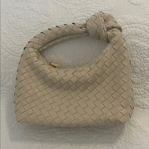 DSW Cream Woven Hobo Bag